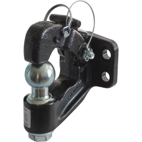 Crochet d'attelage mixte 3,5T – 4 trous 17mm entraxe 90x40mm – Charge de traction 3500kg – Système de verrouillage par goupille – Al-Ko (1/2)