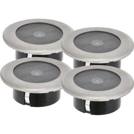 4er-Set Solar LED-Bodenspot, Edelstahl, Ø 11cm, je Spot bis 100kg belastbar (1/5)