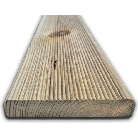 PAVIMENTO LISTELLO PER ESTERNO LISTONE DECKING TAVOLA IN LEGNO 2,7x14,5x300 cm IMPREGNATO 142