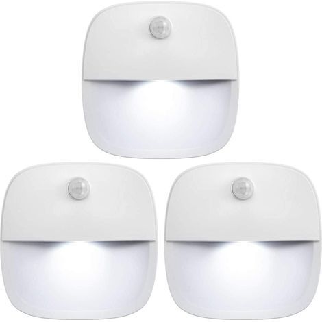 lampes LED sans fil à détecteur de mouvement – Fonctionnent sur piles, adhésives, blanches – pour escaliers, couloirs, placards et salles de bain (1/5)