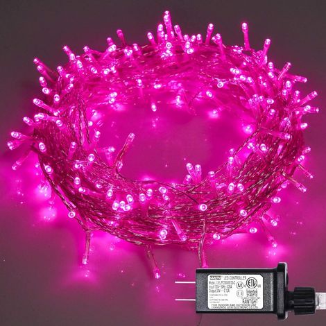 Guirlande lumineuse rose ALOVEZ pour décorations extérieures de Saint-Valentin, 8 modes, guirlande féérique à brancher pour chambre, sapin, décoration extérieure (rose, 300 LED) (1/5)