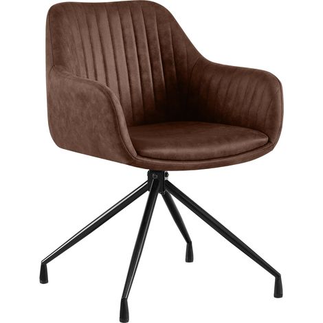 Chaise de salle a manger Welby Marron foncé Similicuir vintage (1/5)