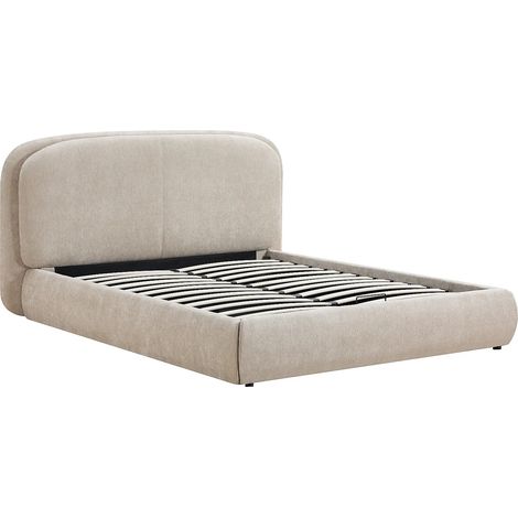 Letto contenitore 160 x 200 cm Tessuto testurizzato Beige - ZORIMA (1/5)