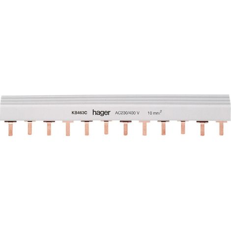 Barre de pontage 3P+N 63A languette 10mm² 24 Modules HAGER KB463C