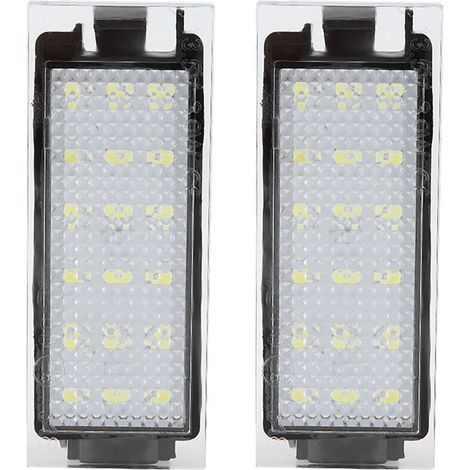 Lampe de licence. 2 pièces lampe de plaque d'immatriculation LED de voiture adaptée pour/Twingo/Clio/Megane/Lagane (18pcs perles lumineuses LED)