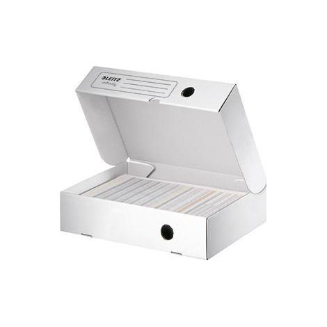 LEITZ Archivbox Leitz Infinity 33 x 25,5 x 8 cm (B x H x T) DIN A4 mit Archivdruck Wellpappe weiß (1/4)