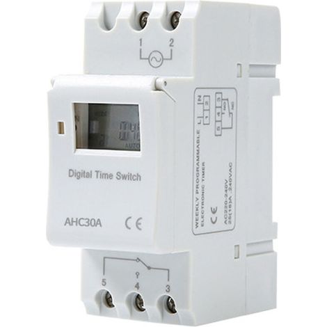 Timer programmatore digitale LCD 15A 220V – Programmazione settimanale – Montaggio su guida DIN – Indicatore di stato a LED (1/4)