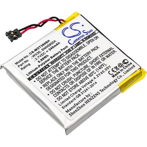 NX - Batterie montre connectée pour Motorola Moto 360 3.7V 240mAh