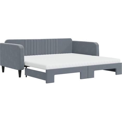 Maison Exclusive - Tagesbett Ausziehbar mit Matratzen Dunkelgrau