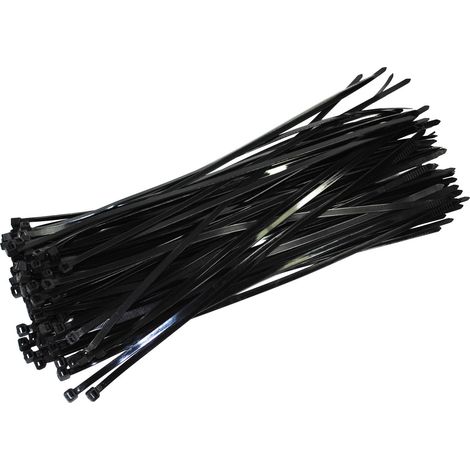 Lot de 100 serre-câbles noirs 530 mm x 4,8 mm, extra long, 53 cm, force de traction 22,2 kg (1/5)