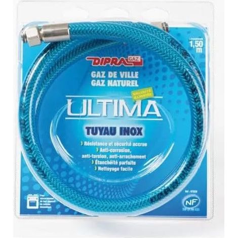 Flexible Gaz Naturel Inox Vitagaz 1,50 m – Raccords Femelle 15/21 – Certifié NF (1/5)
