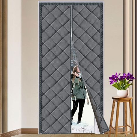 RHG Rideau de protection thermique magnétique, rideau de porte thermique, 90 x 210 cm, protection thermique coupe-vent pour porte de balcon, tissu Oxford avec coton polyester hiver chaud (1/5)