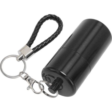 Tube de rangement en métal avec couvercle porte-clés, étanche à l'air et à l'eau, en aluminium noir, idéal pour le camping et les excursions en plein air. (1/5)