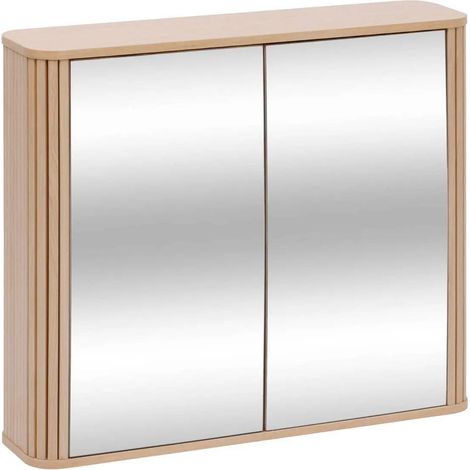 Meuble Haut Double Miroir "Liora" 80cm Naturel