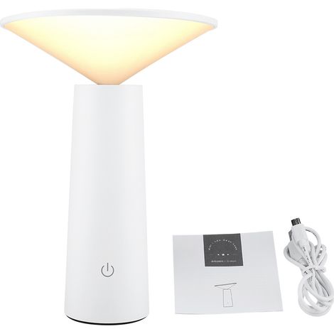 Intensité variableUSBChargedirigéLampe de bureau tactile, idéale pour un bureau ou une chambre, blanche. (1/5)