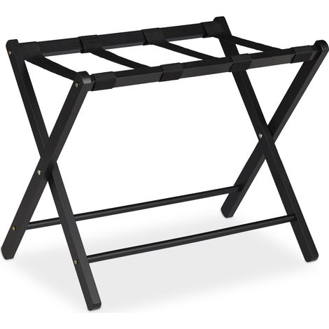 Soporte para maletas plegable práctico almacenamiento de viaje 54,5 x 66 x 44 cm de madera natural 130010414 (1/5)