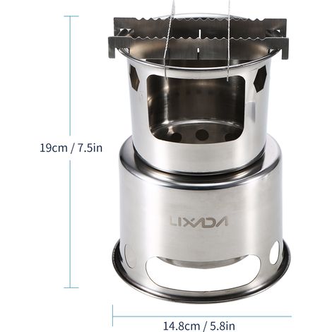 Poêle à bois pliant portatif extérieur léger en acier inoxydable pique-nique Camping cuisine (1/5)