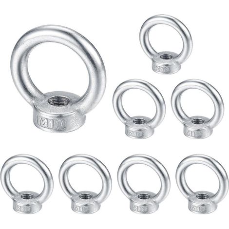 Écrou à œil M10, boulon à œil pour anneau de levage, écrou annulaire en acier inoxydable 304, écrous à vis pour boulon à œil - 8 pièces (1/5)
