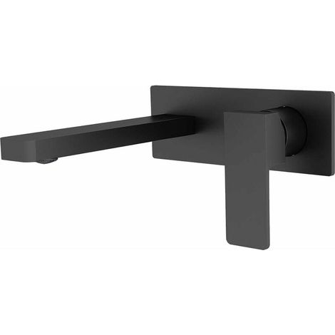 Complète en Cuivre Sans Plomb Robinet Mural Pour Salle de Bain,Robinet Mural de Lavabo Pour Salle de Bains Robinets de Baignoires Mitigeur 3015–07A Noir
