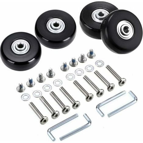 Juego de 4 ruedas giratorias de goma de repuesto para maleta, 45 x 18 mm (1/5)
