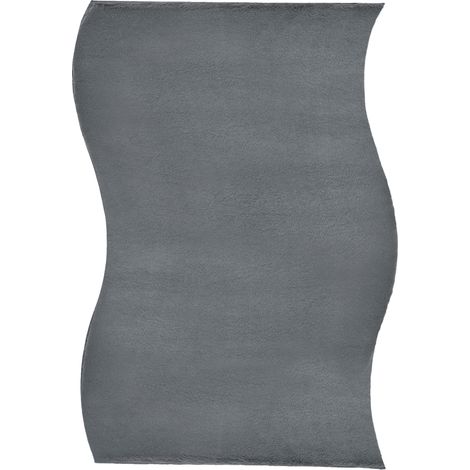 Alfombra para salón oficina de pelo sintético 160 x 230 cm pelo largo moderno gris oscuro Tangra (1/5)