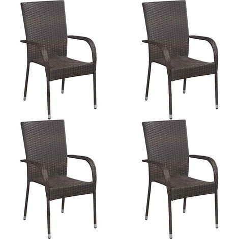 Set Mobili da Pranzo Giardino 5 pz Salotto da Giardino in Polyrattan Marrone (1/5)