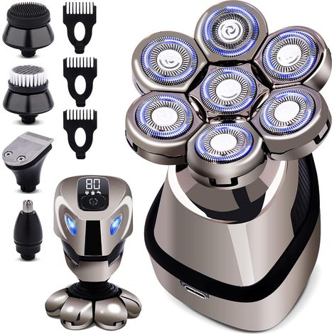 Rasoirs de tête pour hommes chauves : rasoirs de tête chauve imperméables pour homme crâne – Rasoirs de tête rechargeables pour hommes chauves – Rasoir électrique sans fil pour homme (1/5)