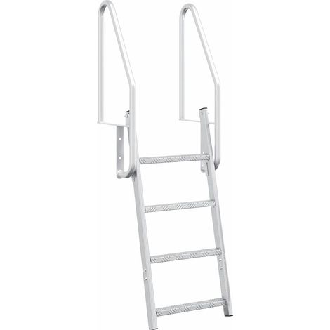 4-Stufen Dockleiter Silber 58 x 77 x 166 cm Aluminium vidaXL (1/5)