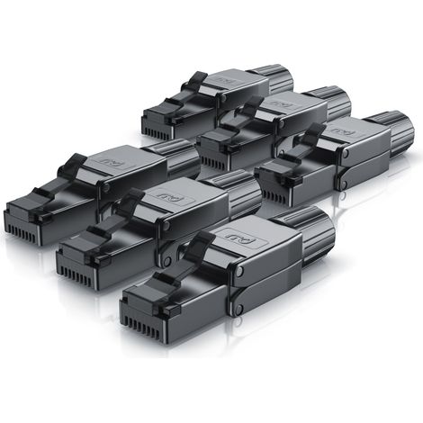 Primewire 6x Netzwerk-Adapter RJ-45 (Ethernet) zu Netzwerkkabel, Netzwerkstecker RJ45 CAT 8 - Gigabit Ethernet LAN Kabel - 40 Gbit/s, schwarz (1/5)