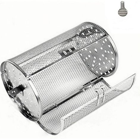 Grill Basket Rotatif - Panier À Griller En Acier Inoxydable Avec Rotation 360° - Pour Barbecue Extérieur - Légumes Viande Noix - 1 Pièce (1/2)
