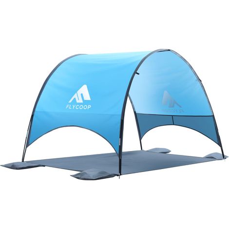 Parasol de Plage amélioré 2026 avec Protection UV UPF 50+ – Auvent de Plage Compact et Portable avec Ventilation à 360°, Cordes à Vent et piquets – Famille, Voyage, arrière-Cour, Parc (1/5)