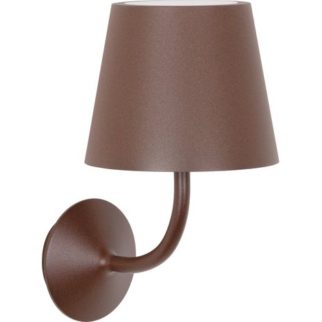 Poldina Lampada da Parete 230V in Alluminio Colore Corten, Design Moderno con Diffusore in Policarbonato, Attacco E27 per Uso Interno ed Esterno