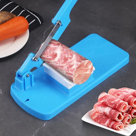 Trancheuse De Table Multifonctionnelle Machine De Découpe De Viande Congelée Boeuf Herb Mouton Rouleaux Cutter Viande Trancheuse Vege Cutter Cuisine Outils Bleu