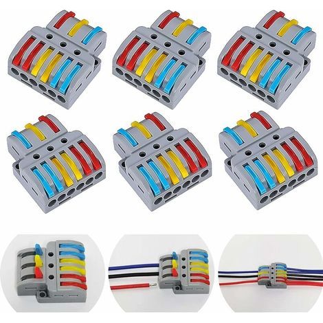BDD 6-teilige Klemmenleiste, elektrische Domino-Klemme, elektrischer Verbinder, elektrischer Block, elektrischer Schnellverbinder, elektrische Anschlussklemme, elektrische Schnellverbinder mit Hebel, (1/5)