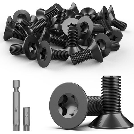 Lot de 15 vis à tête fraisée M8 en acier inoxydable M8 x 10 mm - Vis Torx - En acier inoxydable A2 V2A - Vis à tête plate - Vis pour meubles - Avec embout Torx T40 - Pour meubles (1/5)