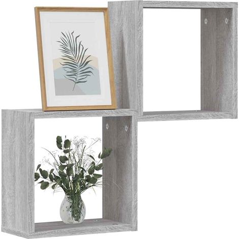 Étagères cube murales 2 pcs-Étagère flottante-Étagère Suspendue sonoma gris 30x15x30 cm 882432 (1/5)