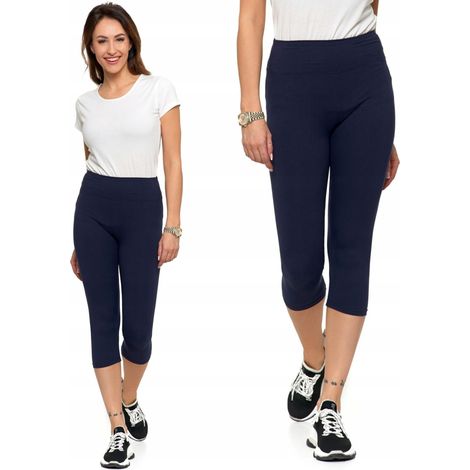 Leggings sportivi da donna 3/4 vestibilità classica Peach Touch Moraj 3XL Blu navy (1/5)
