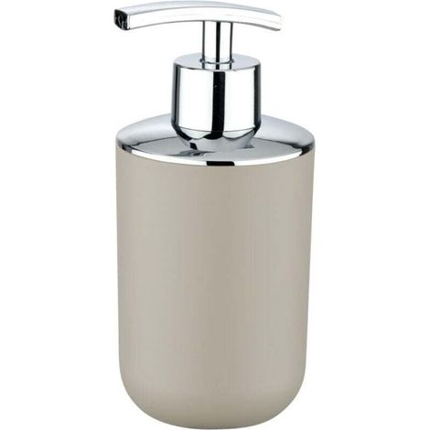 Flüssigseifenspender, Flüssigseifenhalter, Brasilien, 320 ml Fassungsvermögen, bruchsicheres PET, 7,3 x 16,5 x 9 cm, Taupe (1/4)