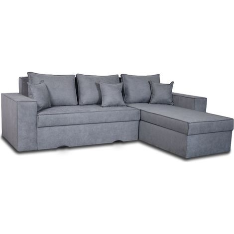 Divano angolare grigio cenere 250x180 cm (1/4)