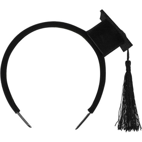 Abschluss-Stirnband, stereoskopischer Quastenhut, verzierter Haarreif, Kopfschmuck, Partydekoration-Black (1/3)