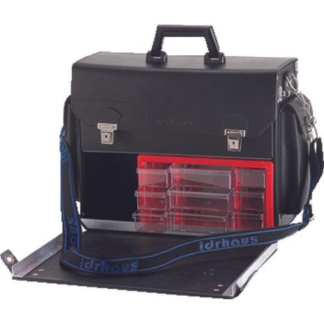 Schwarze Service-Tasche aus echtem Leder H41xB33xT16 cm