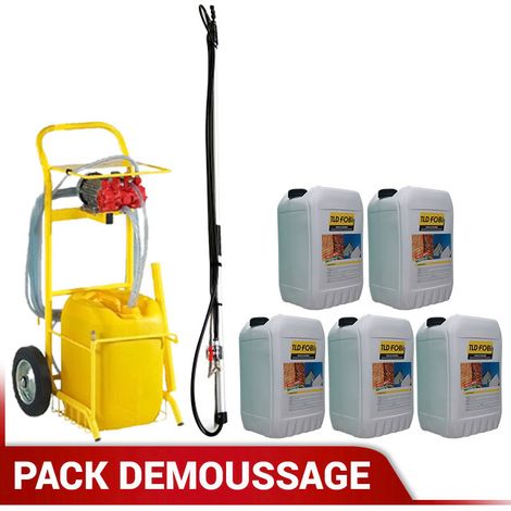 Pack démoussage 5 bidons de 25L – Antimousse pour toit, mur et sol – Traitement longue durée curatif et préventif – Fobi
