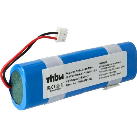 vhbw Batterie compatible avec Ecovacs Deebot Ozmo Slim 10 DK36, 10 DN520, 10 DN55 aspirateur, robot électroménager (2600mAh, 14,4V, Li-ion)