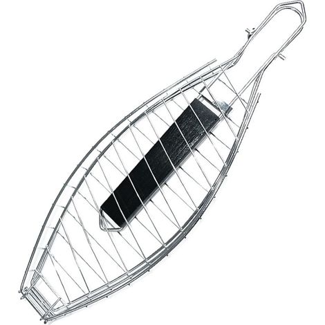 Grille Poisson pour Barbecue, Grill pour Barbecue en Acier Inoxydable no Brosse à Huile, pour Barbecue à Poisson, Steak de Ailes de Poulet. (1/5)