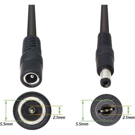 5,5/2,1 mm 12 V DC-Stromkabel-Splitter 1 Stecker auf 2 Buchsen CCTV DC-Splitter 1 Stecker auf 2 Buchsen Splitterkabel (0,3 m)