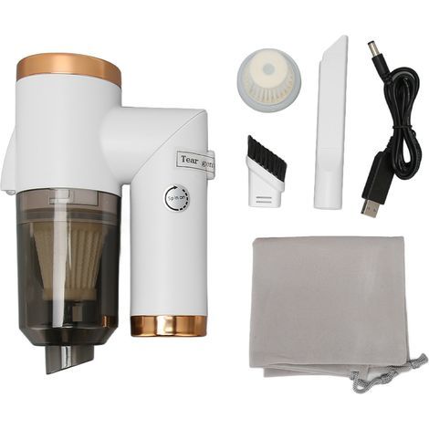 Kabelloser, faltbarer Stielstaubsauger (90°), 9000 Pa, tragbar, abwaschbar, mit LED-Licht für Zuhause und Auto, Weiß (1/5)