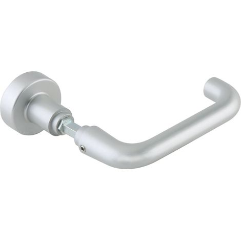 Poignée de porte pour portes en verre, poignée de porte ronde, avec goupille interchangeable, ferrure de porte en verre aluminium anodisé argenté