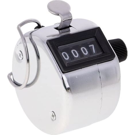 Compteur Manuel Counter Clicker Compteur Manuel avec écran à 4 Chiffres en métal Clicker mécanique pour Compteur de Personnes, Golf, Compteur de Rangs (1/5)