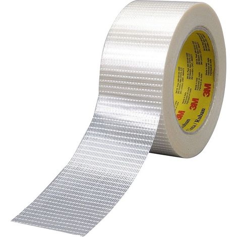 FP – Ruban adhésif double face transparent 50mm x 50m – Fibre de verre – Résistance à la traction 300N/cm – Pour applications industrielles (1/5)