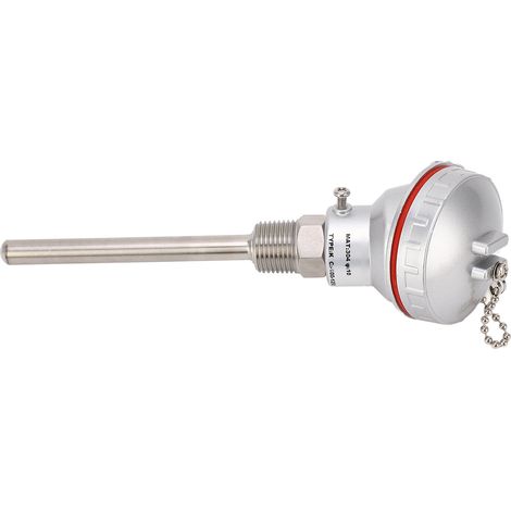 Thermoelement-Sonde Typ K, 10 x 100 mm, PT1/2-Gewinde, Anschlusskopf für Temperatursensor (1/5)